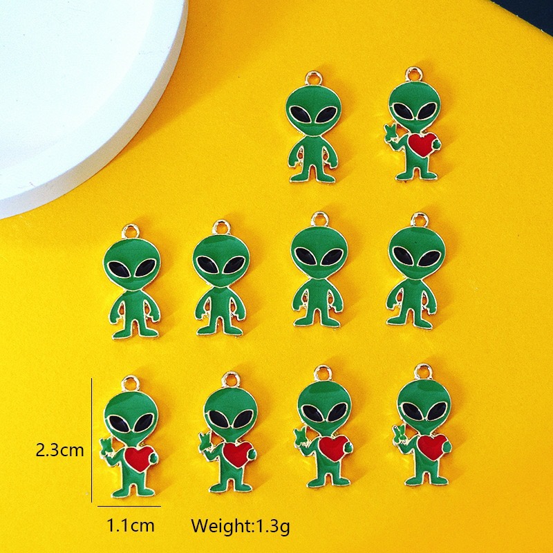 Jewelry Making Birthday Party - 10pcs Simple Alien Alloy Drip Oil