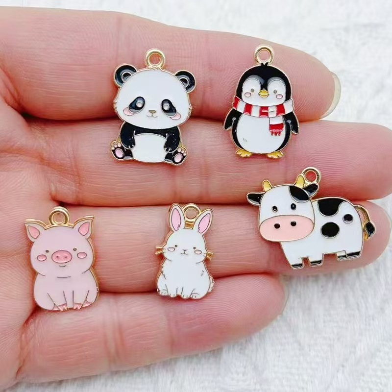 10pcs Cartoon Penguin Panda DI - Jewelry Making Party 评论和价格