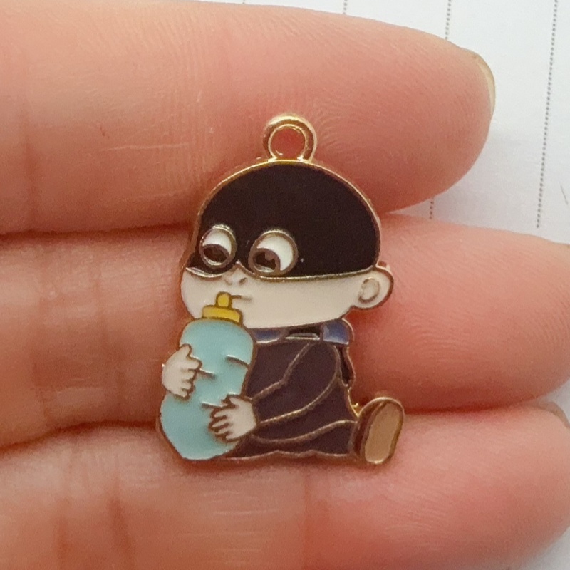 10pcs alloy drip oil cartoon p - Jewelry Making Birthday Party 评论和价格