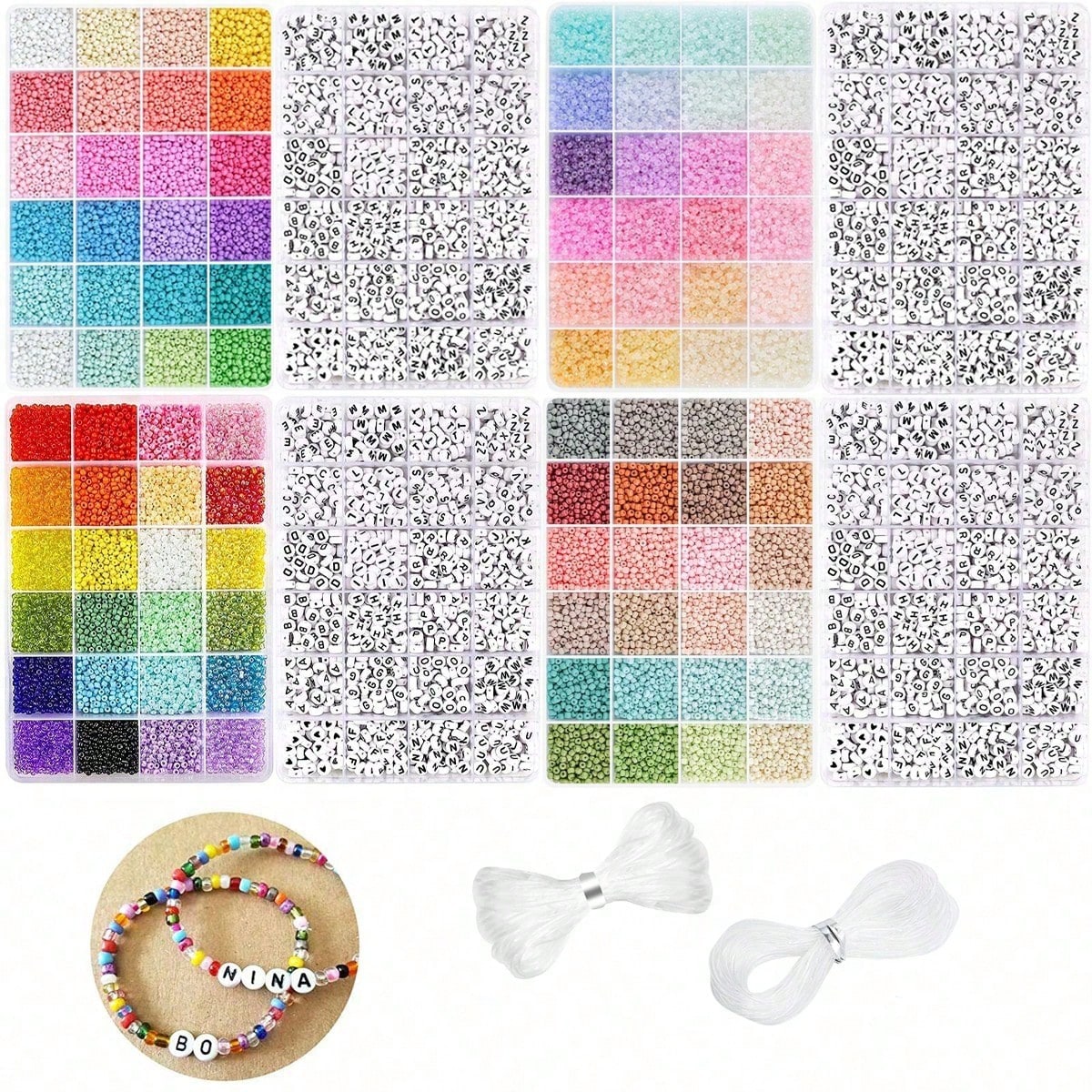 5760pcs 24 Grid Box 3mm Seed B - Jewelry Making Kit For Kids 评论和价格