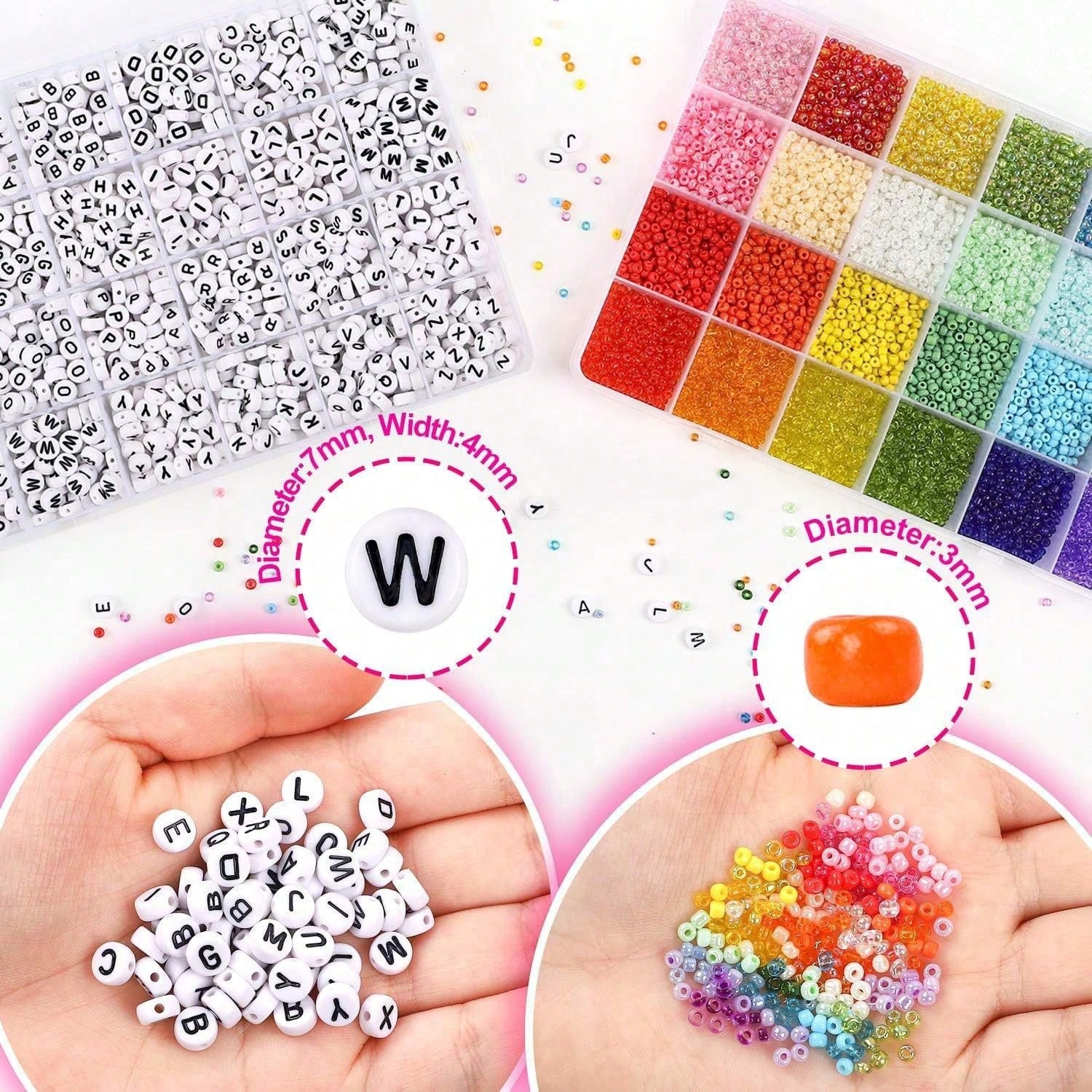 5760pcs 24 Grid Box 3mm Seed B - Jewelry Making Kit For Kids 评论和价格