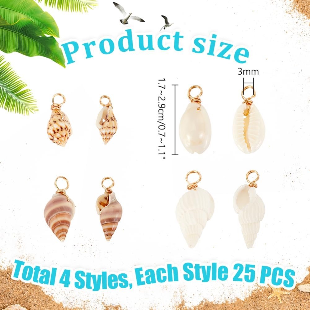 100pcs 4 Styles Natural Shell  - Jewelry Making Course 评论和价格