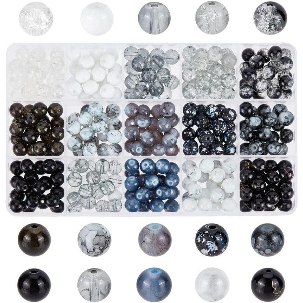 300pcs 8mm Black Glass Beads 1 - Jewelry Making Course 评论和价格