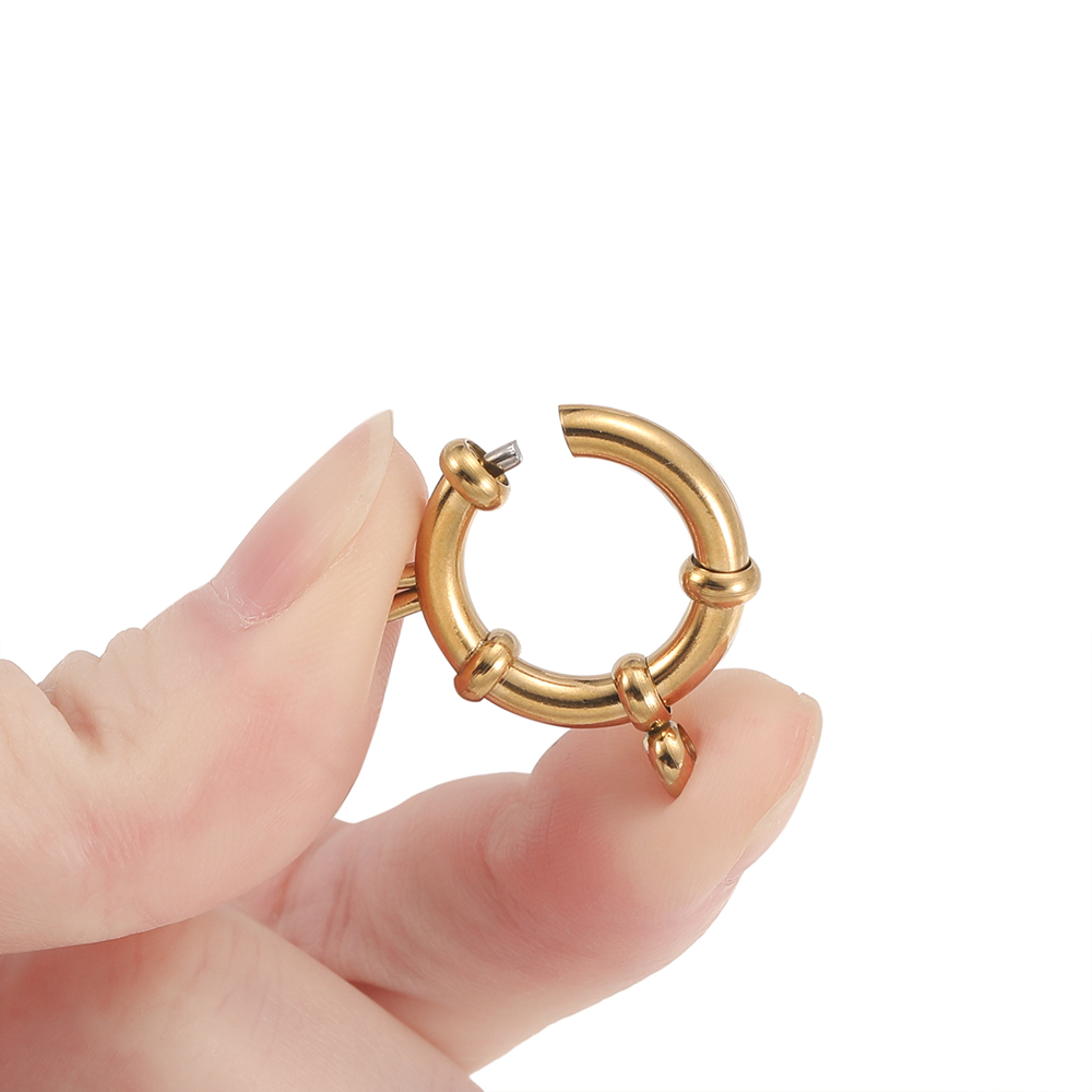 2pcs Stainless Steel Round Spr - Jewelry Making Materials 评论和价格