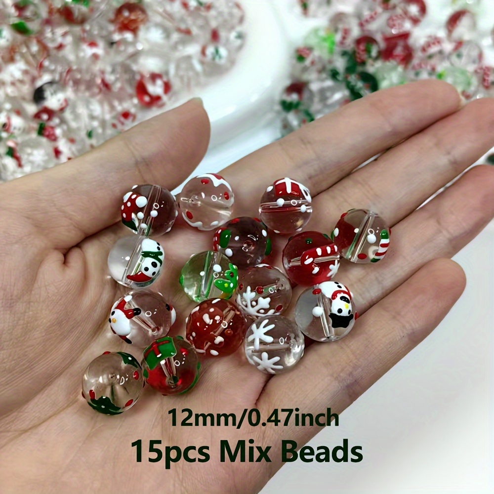 15Pcs 12mm Christmas transpare - Jewelry Making Event 评论和价格
