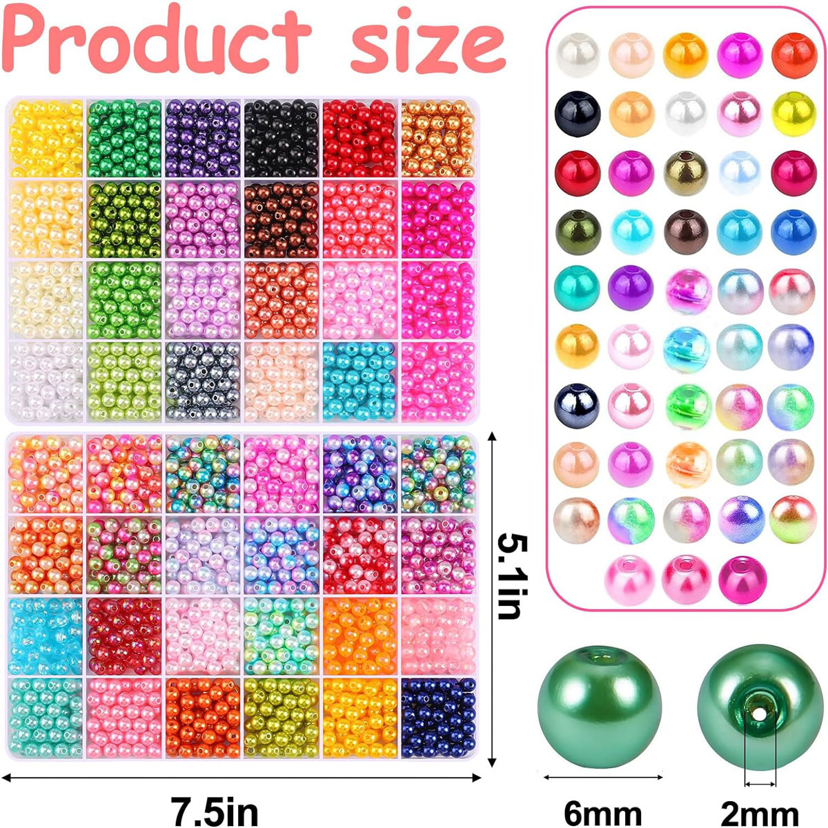 2400PCS 48 Compartments Pearl  - Jewelry Making Course 评论和价格